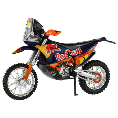 Teddies Motorka Bburago Red Bull KTM Rally Dakar 2019 kov/plast 12cm na voln chod v krabice 17x11cm