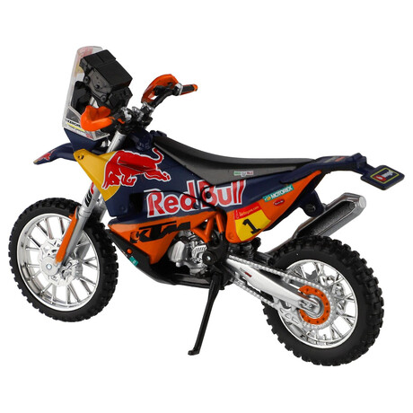 Teddies Motorka Bburago Red Bull KTM Rally Dakar 2019 kov/plast 12cm na voln chod v krabice 17x11cm