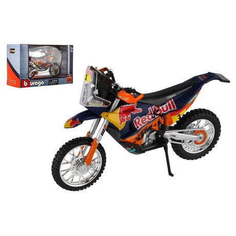 Teddies Motorka Bburago Red Bull KTM Rally Dakar 2019 kov/plast 12cm na voln chod v krabice 17x11cm