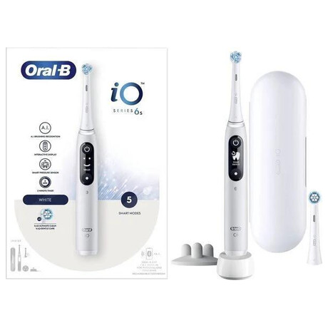 Oral-B iO Series 6s elektrick zubn kartek, asova, tlakov senzor, 5 program, aplikace Oral-B, bl