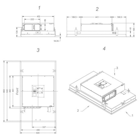 NOVY stropn odsava Novy Pureline Compact 6810 nerez