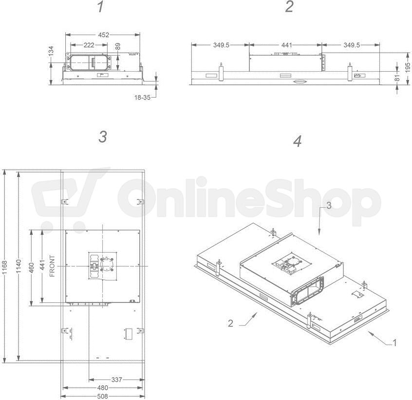 Stropní odsavač NOVY Pureline Compact 6822 černý