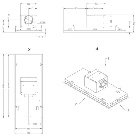 NOVY stropn odsava Novy Pureline Pro 6942 ern