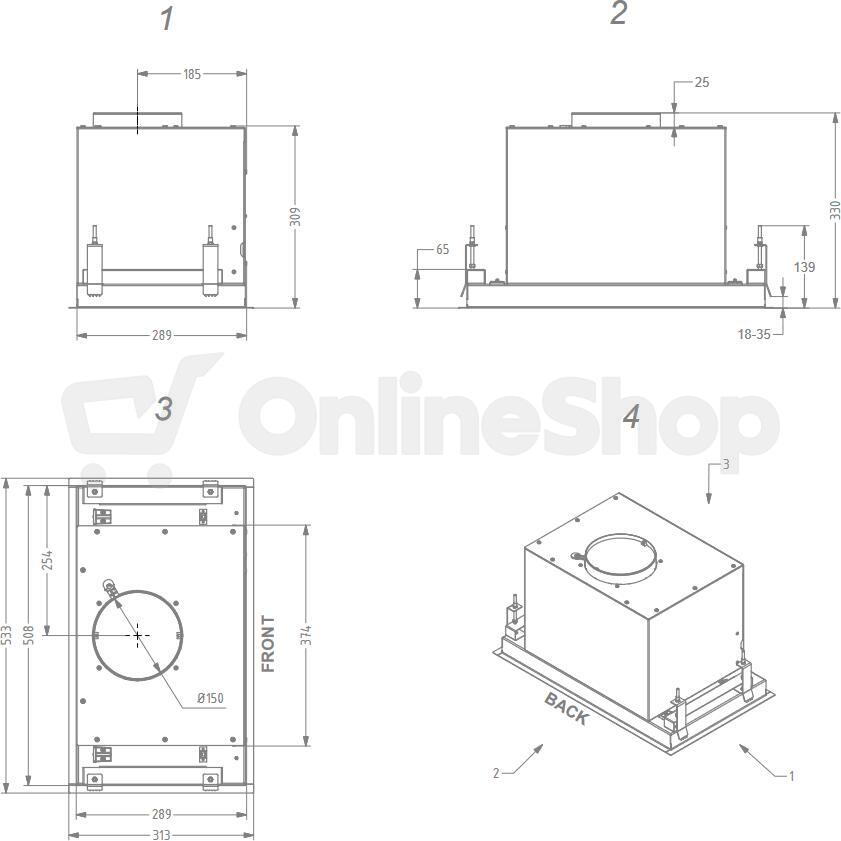 Vestavný odsavač NOVY Crystal 26052 černý