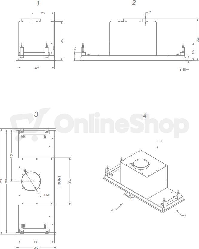Vestavný odsavač NOVY Crystal 26080 bílý
