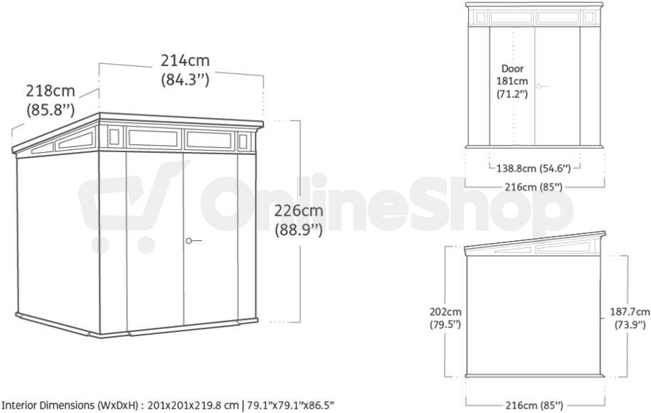 KETER PENT Signature HORIZONTAL domek 7x7 - ASHWOOD