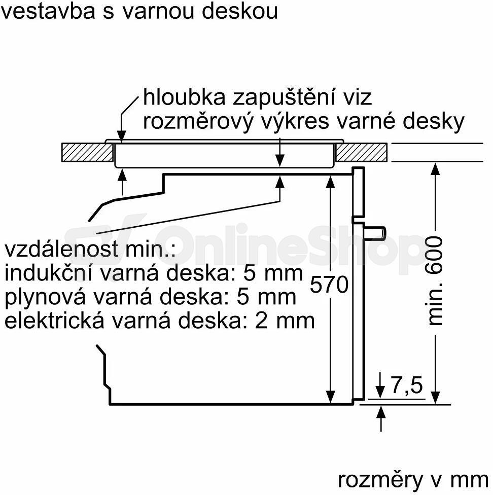 Trouba vestavná Bosch HBA171BS3 Serie 2
