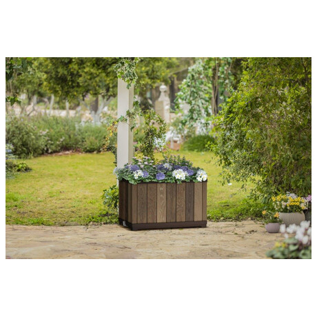 KETER Květináč DECO RECTANGLE WALNUT
