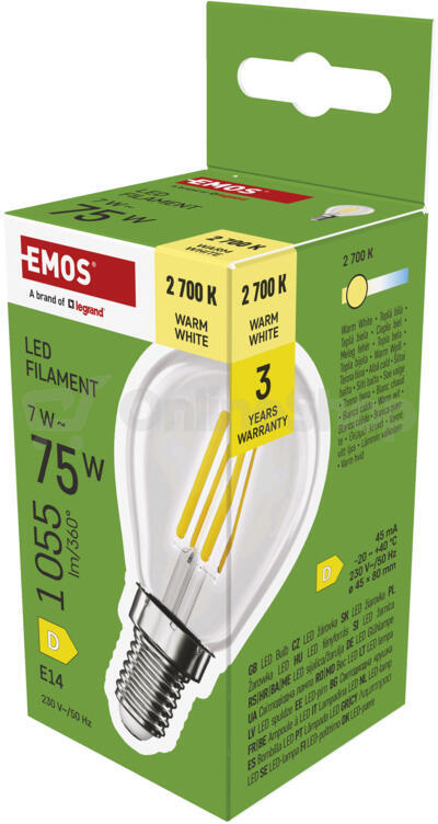 Emos LED FLM MINI GL 7W(75W) 1055lm E14 WW (1525731259)