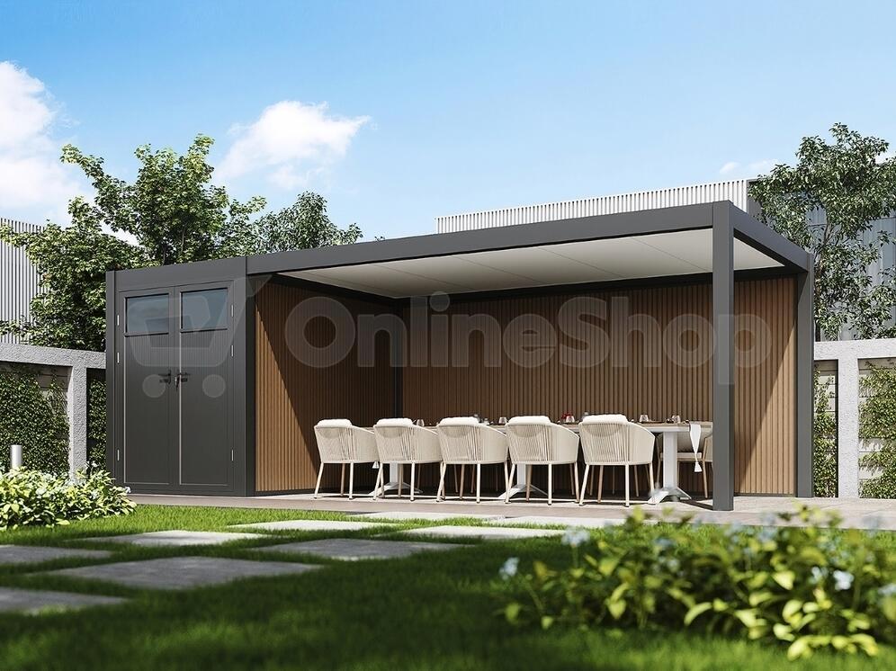 ROJA WPC stěna 5,3 m k přístřešku PRESTIGE