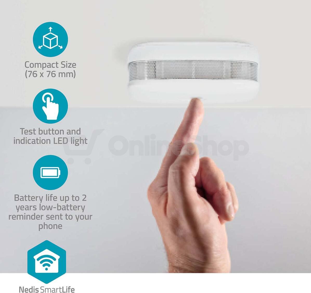 SmartLife Detektor Kouře NEDIS WIFIDS21WT3