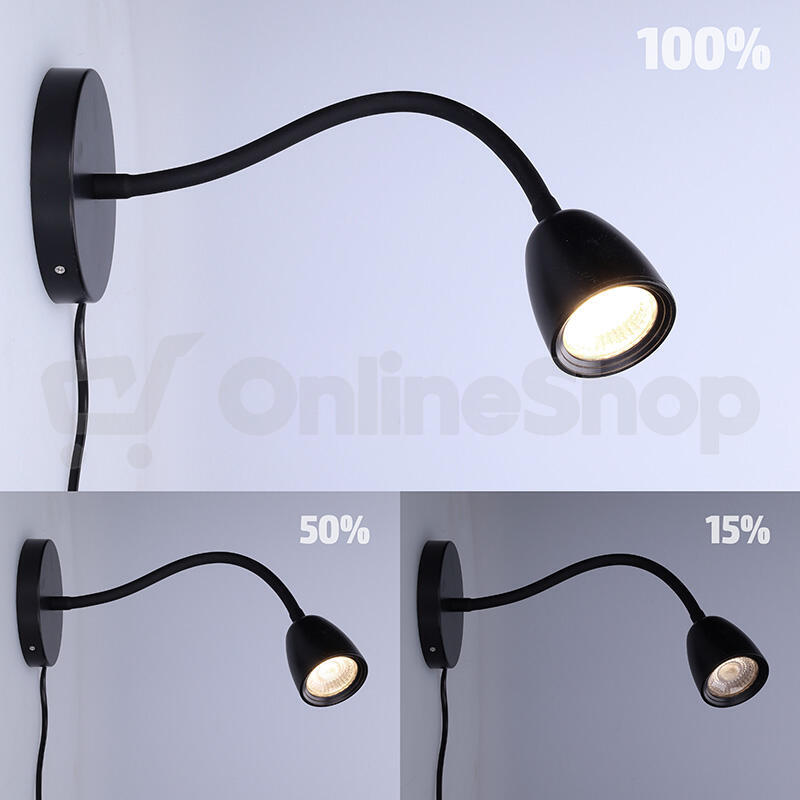 LED nástěnná lampička stmívatelná Solight, 4W, černá