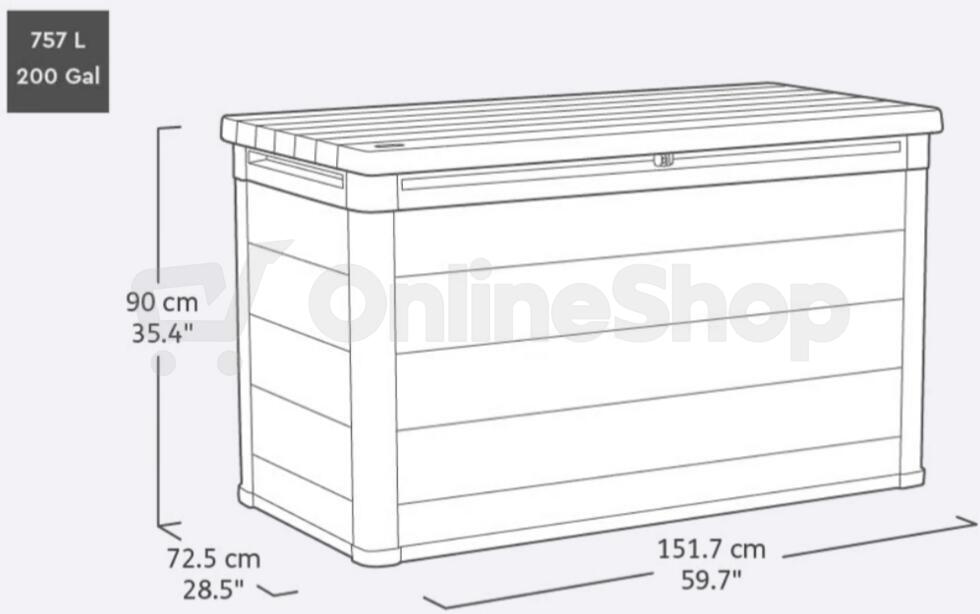 Zahradní box Keter Cortina 757 L šedý