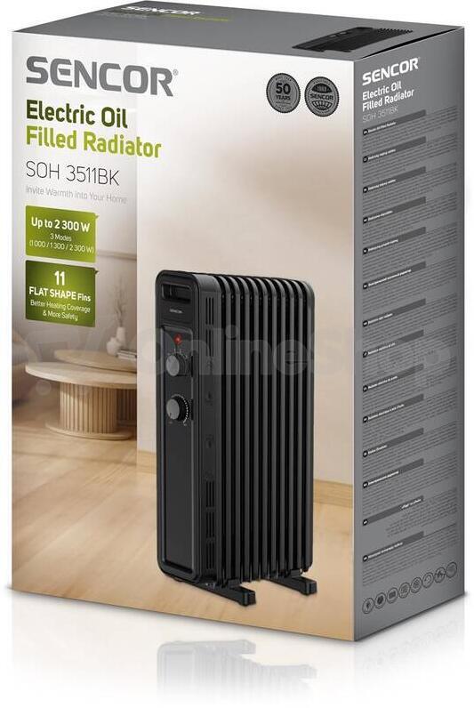 Olejový radiátor Sencor SOH 3511BK