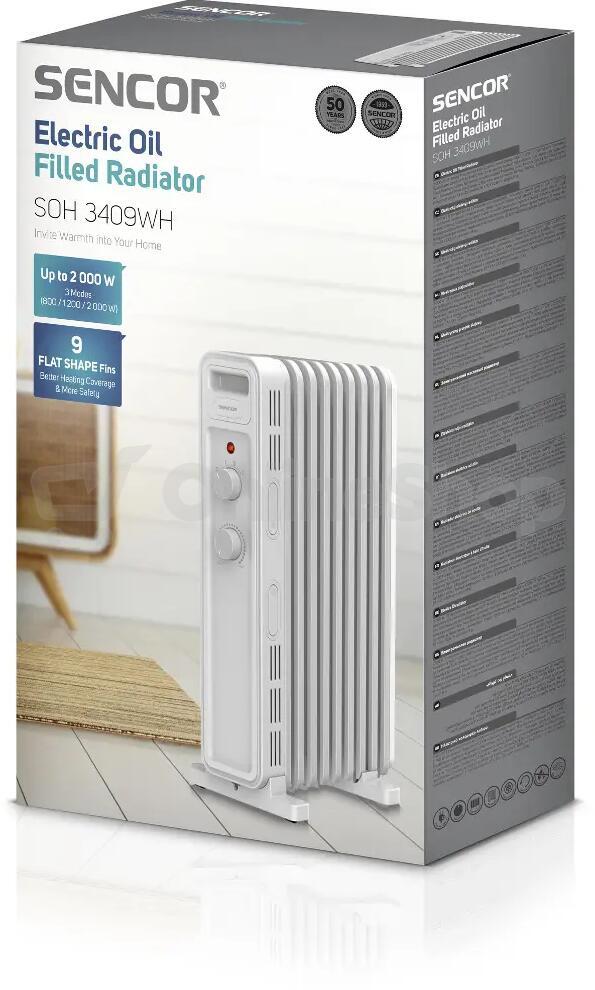 Olejový radiátor Sencor SOH 3409WH