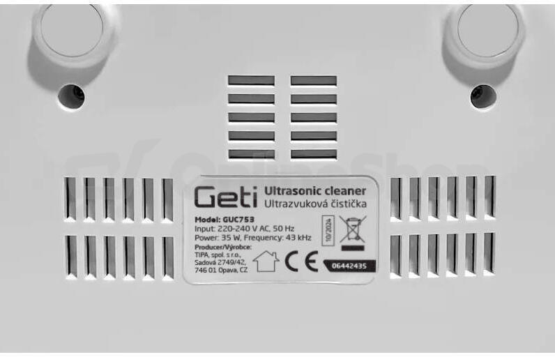 Ultrazvuková čistička GETI GUC 753 0,75L