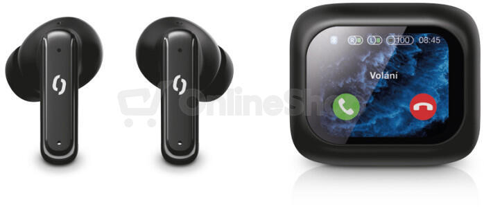 Bluetooth sluchátka Aligator Pods LCD + ANC, černá