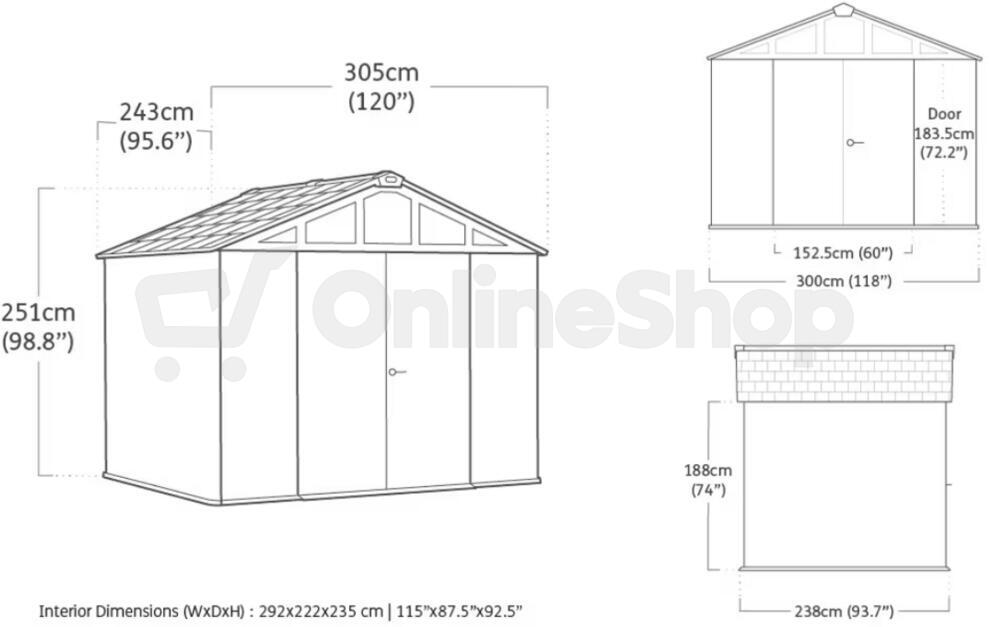KETER STRONGHOLD 10x8 domek - šedý