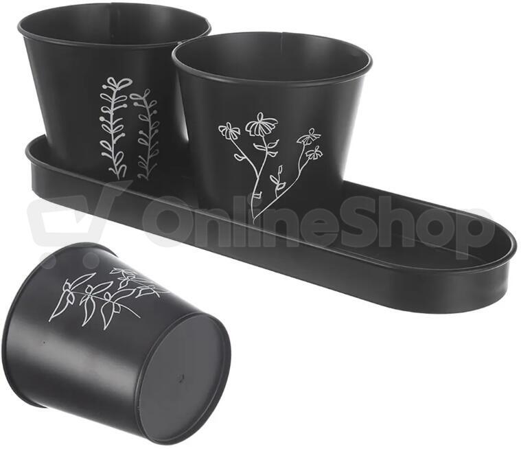 Květináč bylinky Orion BLACK 11cm, 3 ks