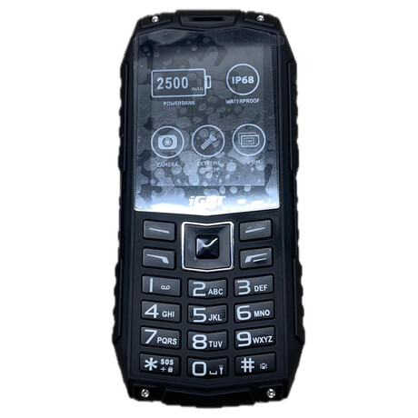 iGET Defender D10 Black - odoln telefon IP68, DualSIM, 2500 mAh, BT, powerbanka, svtilna, FM, MP3 (84000426)