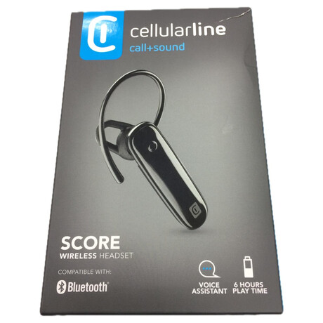 Bluetooth Headset CellularLine SCORE, černý | Skutečná fotografie prodávaného kusu | Skutečná fotografie prodávaného kusu | Skutečná fotografie prodávaného kusu | Skutečná fotografie prodávaného kusu