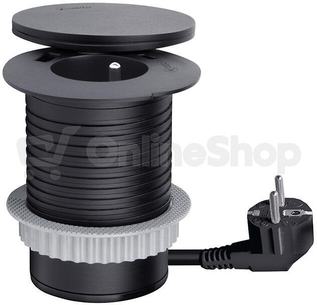 Vestavná zásuvka Solight + USB A+C + Wireless 10W, černá