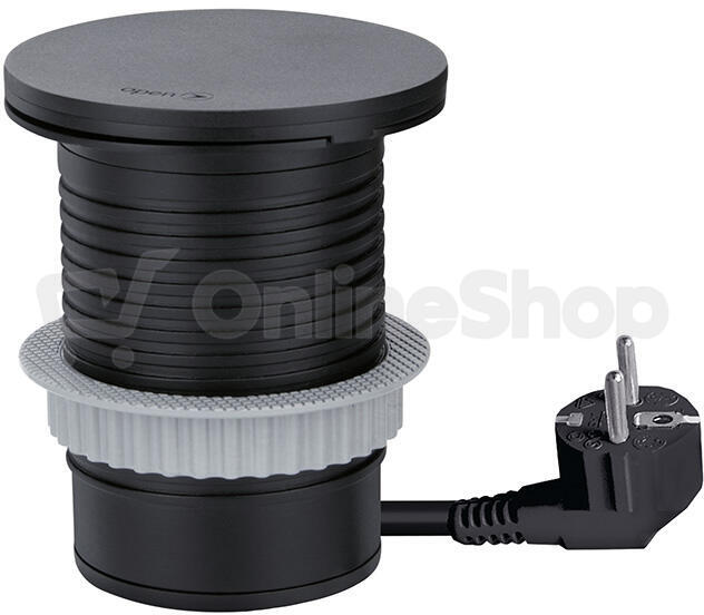 Vestavná zásuvka Solight + USB A+C + Wireless 10W, černá