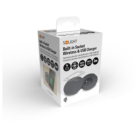 Solight +&nbsp;USB A+C +&nbsp;Wireless 10W, černá (foto 7)