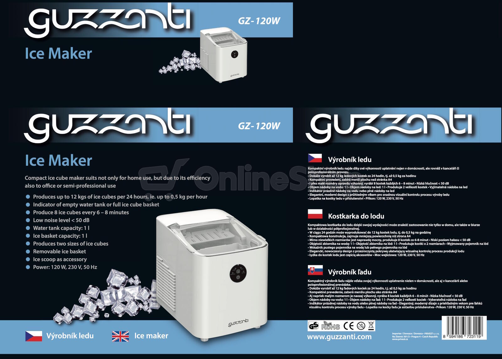 Výrobník ledu Guzzanti GZ 120W