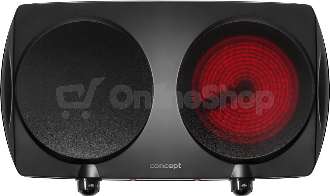 Elektrický dvouplotýnkový vařič Concept VE3060 2500 W, černý