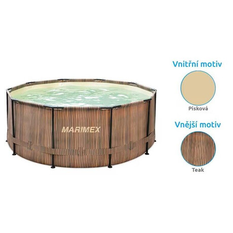 Bazn se skimmerem Marimex Florida 10340284 3,05 x 0,91 m, motiv TEAK