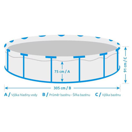 Bazn se skimmerem Marimex Florida 10340284 3,05 x 0,91 m, motiv TEAK