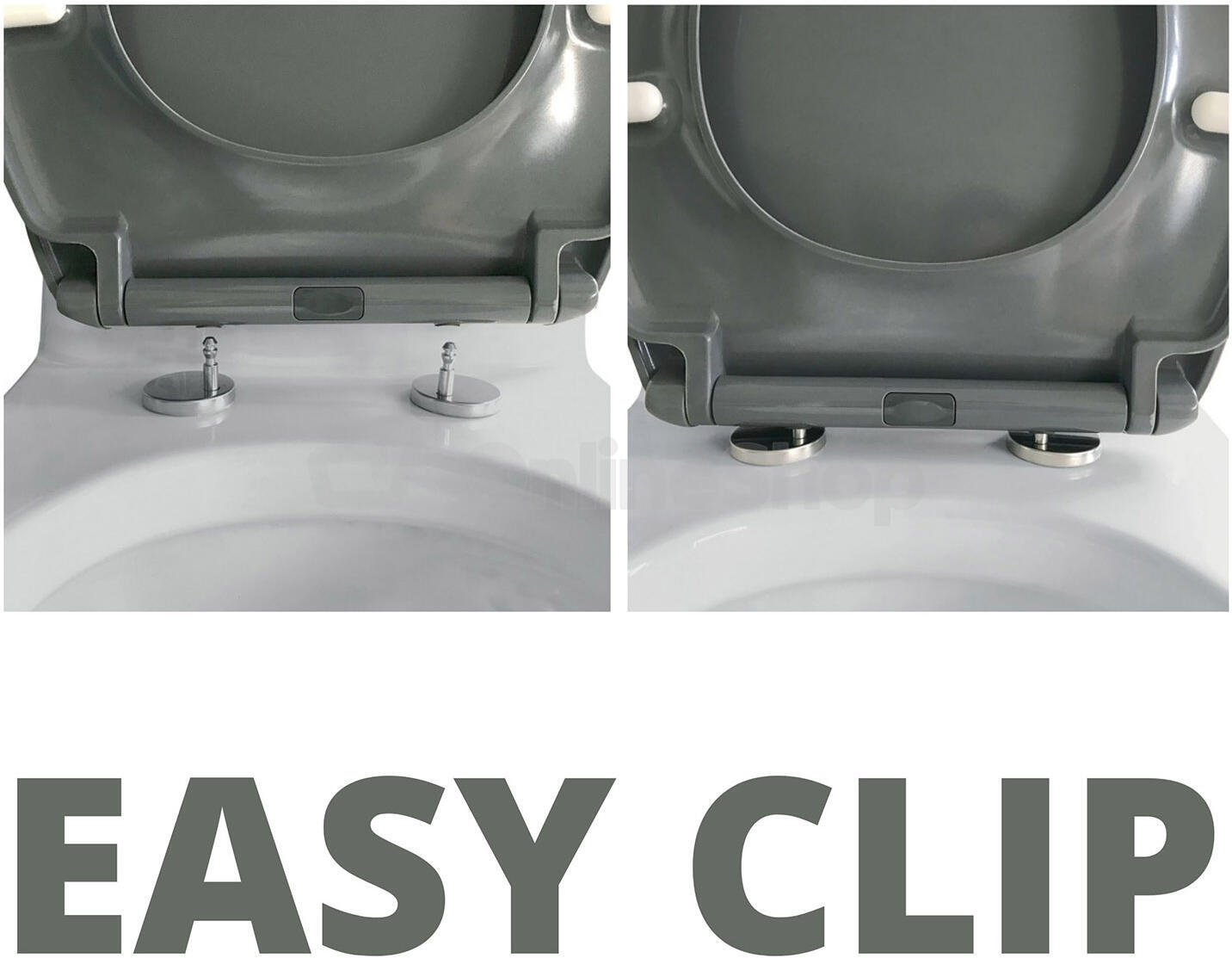 Spirella WC prkénko EASY CLIP, šedé, duroplast Thermodur