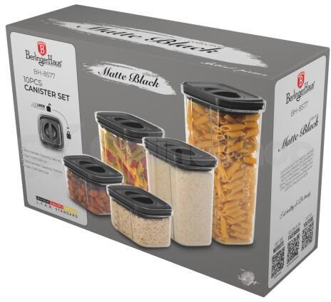 BERLINGERHAUS Sada boxů na potraviny 10 ks černá BH-8577