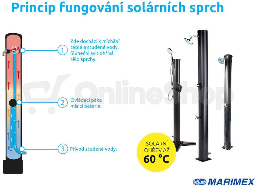Marimex solární sprcha UNO 35 l, černá (10992145)