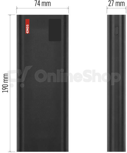 Powerbanka Emos NTBF30, 27 000 mAh, 100 W PD, černá (B0561B)