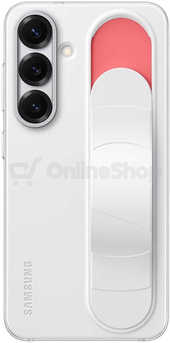 Kryt na mobil Samsung Standing Grip Case Galaxy S25 fehér
