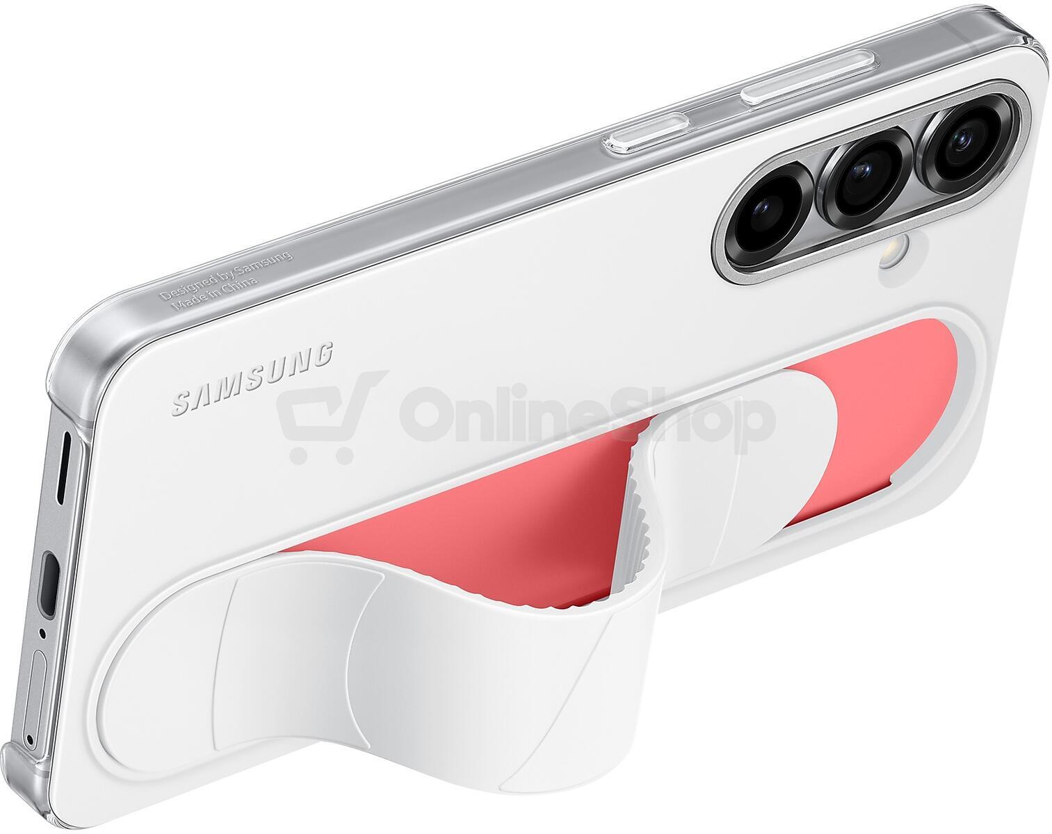 Kryt na mobil Samsung Standing Grip Case Galaxy S25 fehér