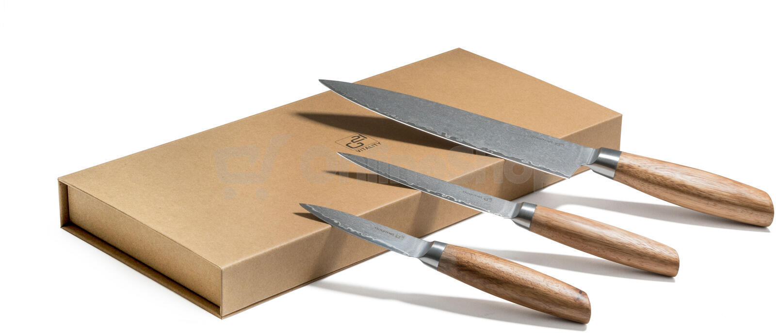 Sada nožů G21 Gourmet Damascus small box 3 ks, rukojeť zebrawood