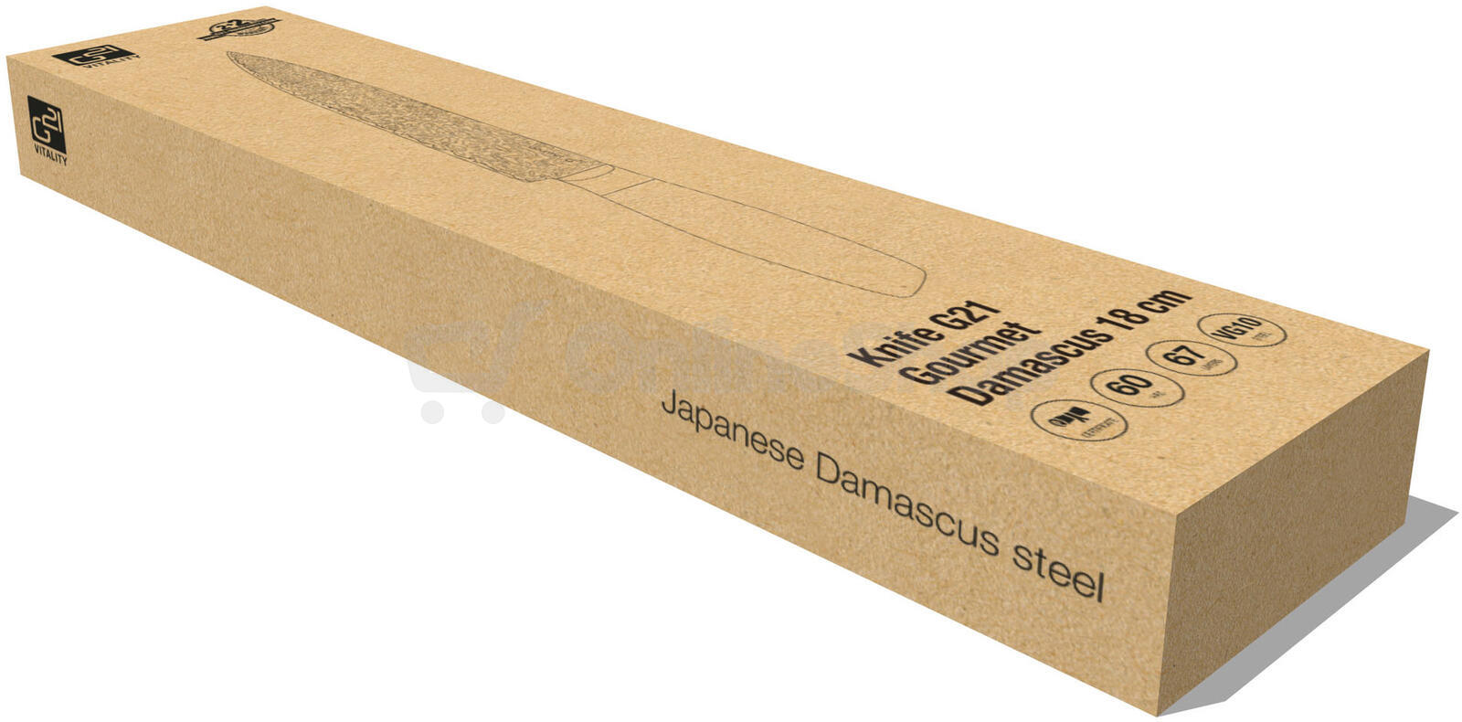 Nůž G21 Gourmet Damascus 18 cm, rukojeť zebrawood