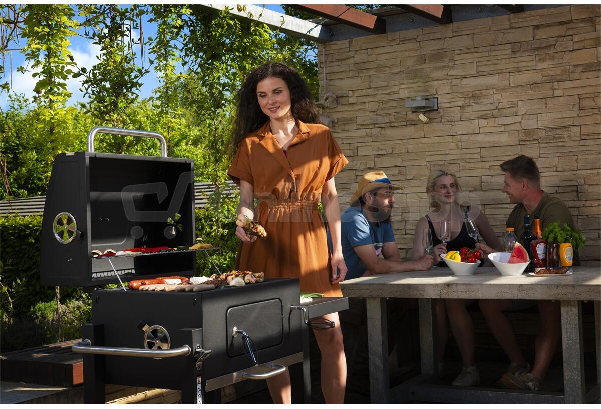Gril na dřevěné uhlí Riwall PRO RCG 60