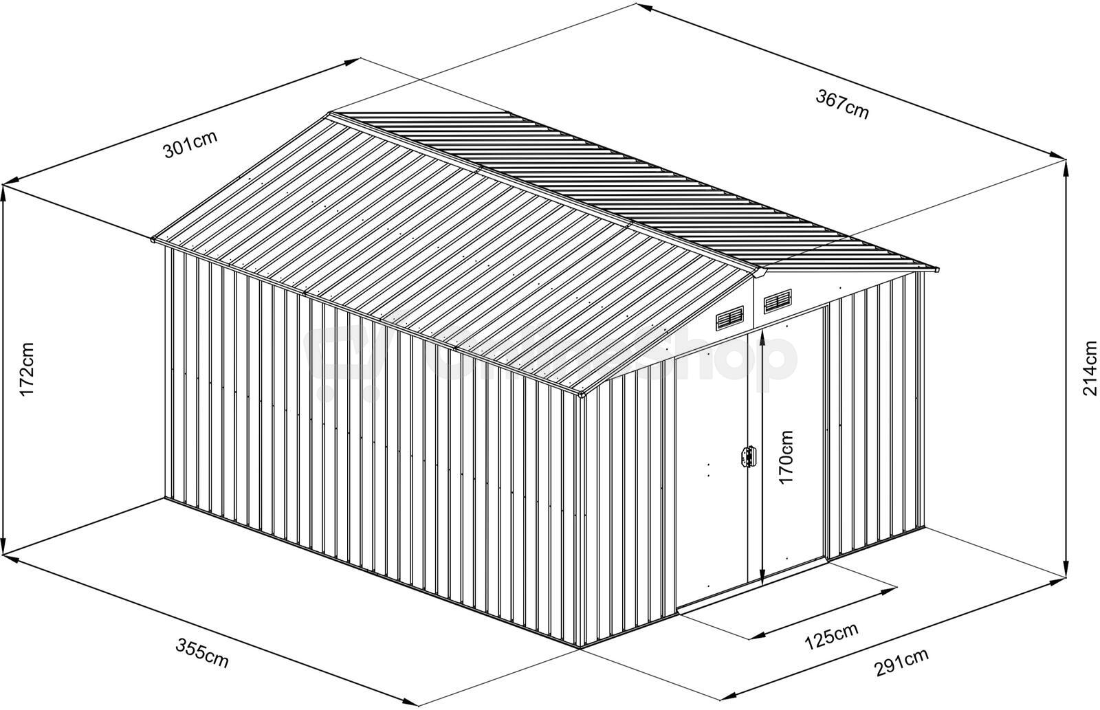 Zahradní domek Riwall PRO RMSA 12x10, antracit