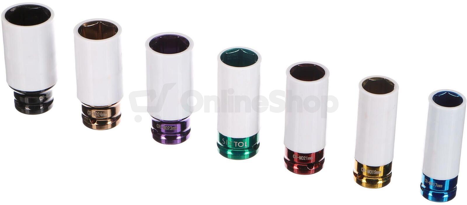 Rázové hlavice MECHANIC IMPACT 4, 1/2", 7ks SIXTOL