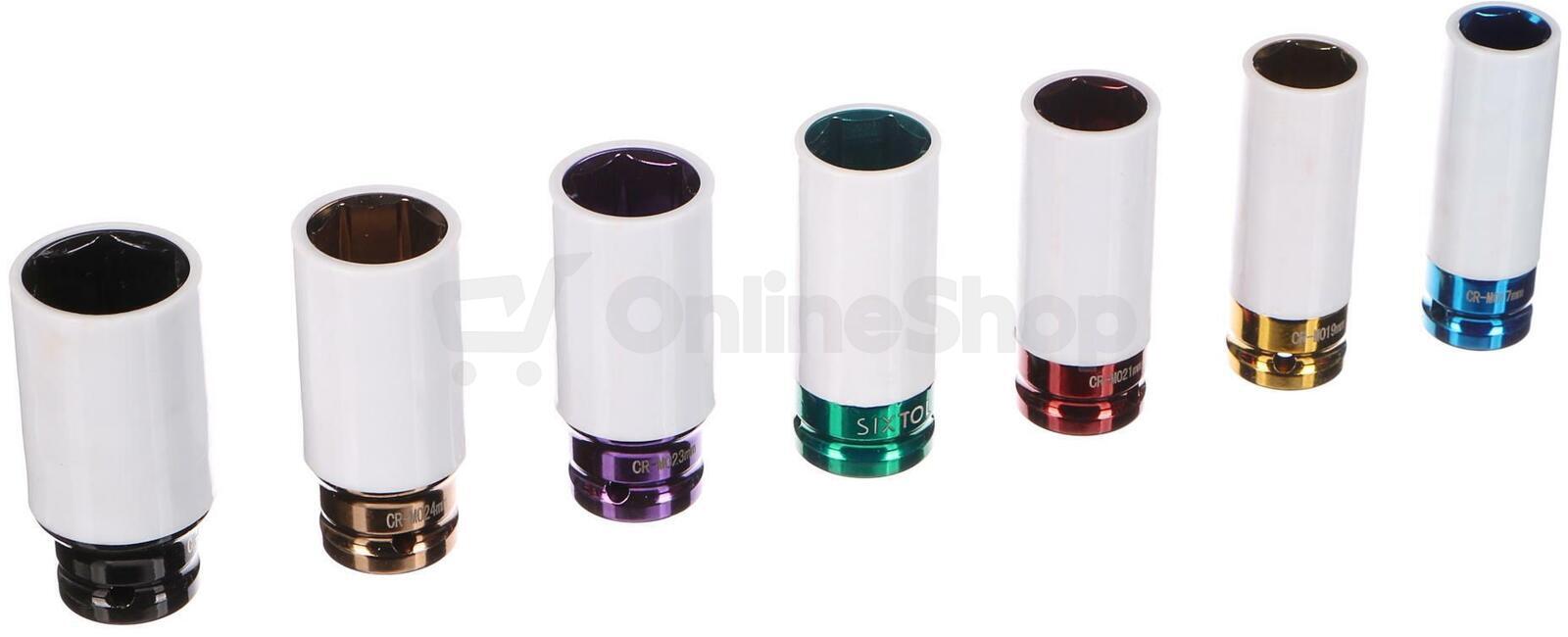 Rázové hlavice MECHANIC IMPACT 4, 1/2", 7ks SIXTOL