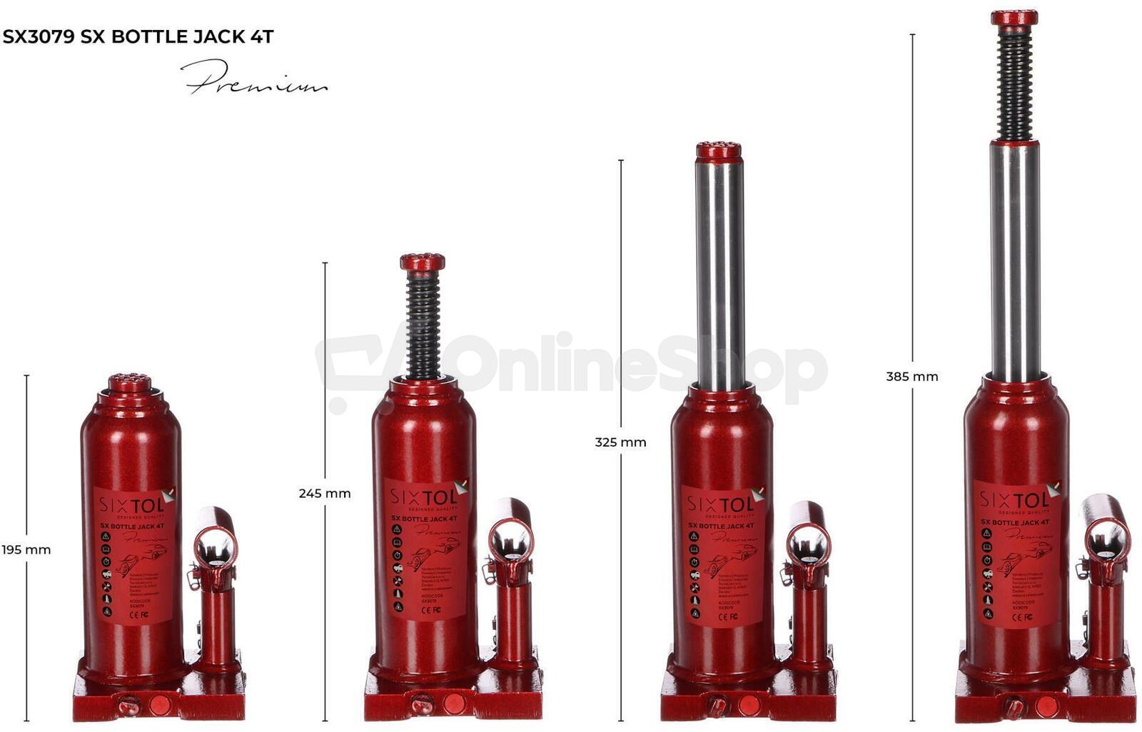 Hydraulický zvedák panenka SX BOTTLE JACK PREMIUM 4T SIXTOL