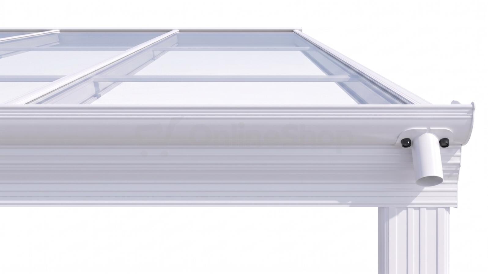 Hliníková pergola LANITPLAST WALL 53 FSX bílá + čirý PC LG4319