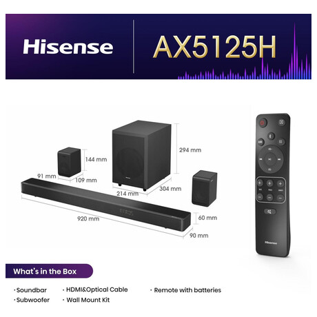 SET UHD QLED TV Hisense 43E79NQ + HISENSE AX5125H
