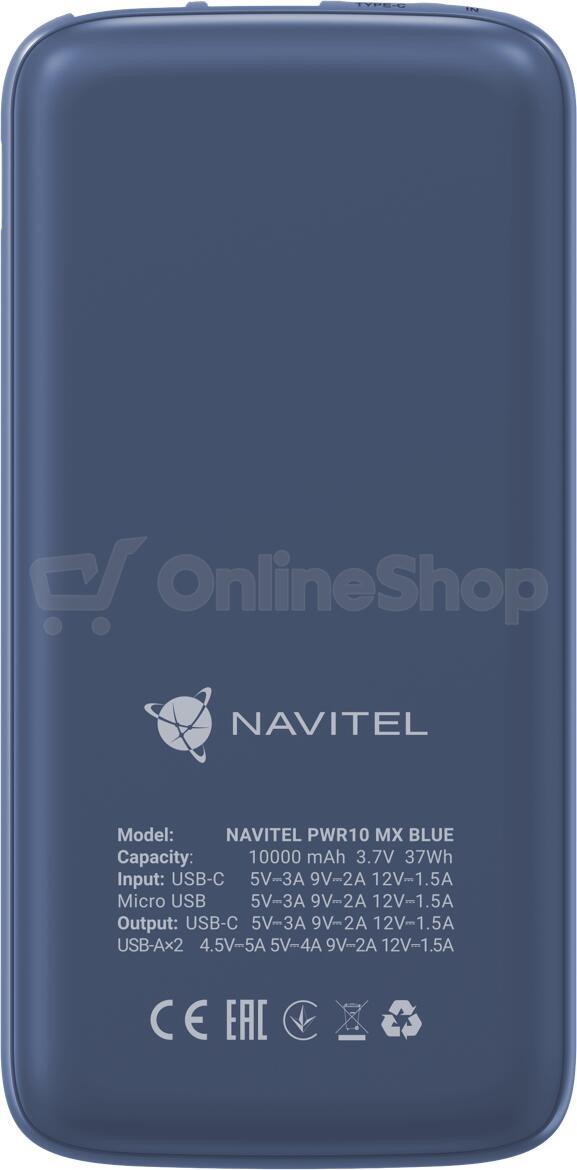 Powerbanka Navitel PWR10 MX, modrá