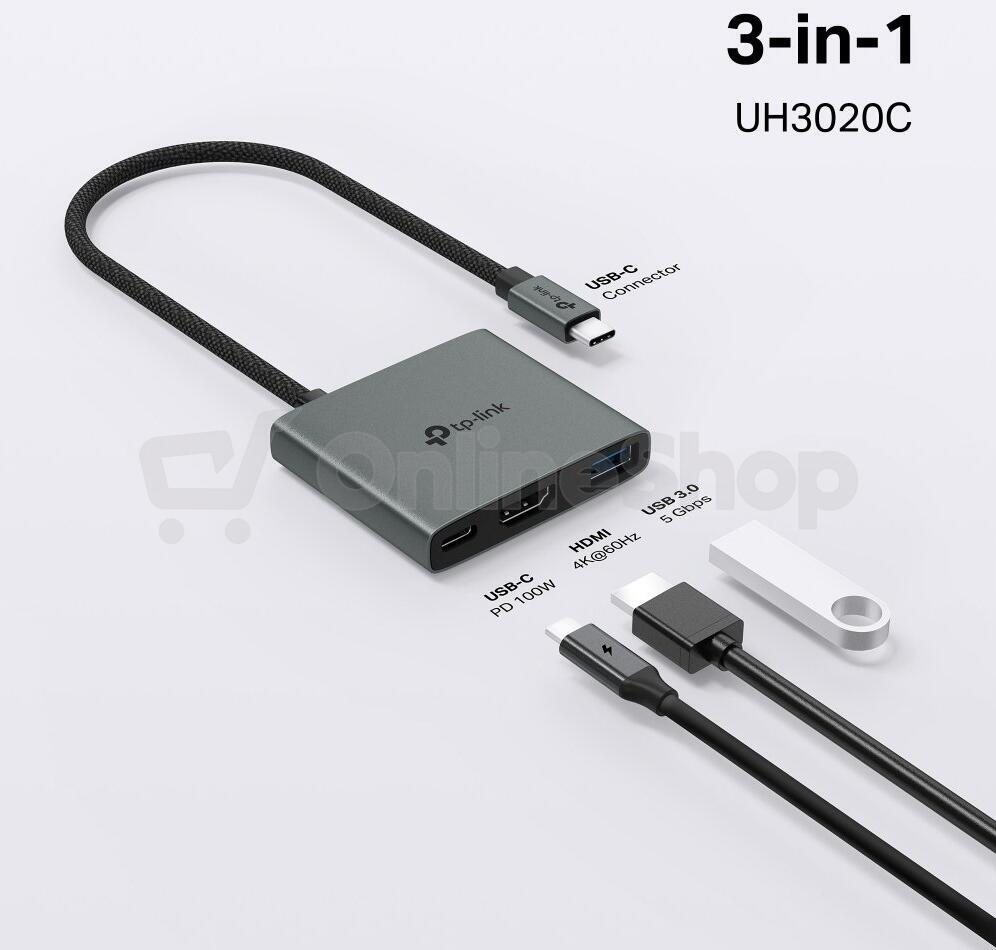 Dokovací stanice TP-Link UH3020C USB-C, HDMI, 1x USB C, 1x USB, PD 100W
