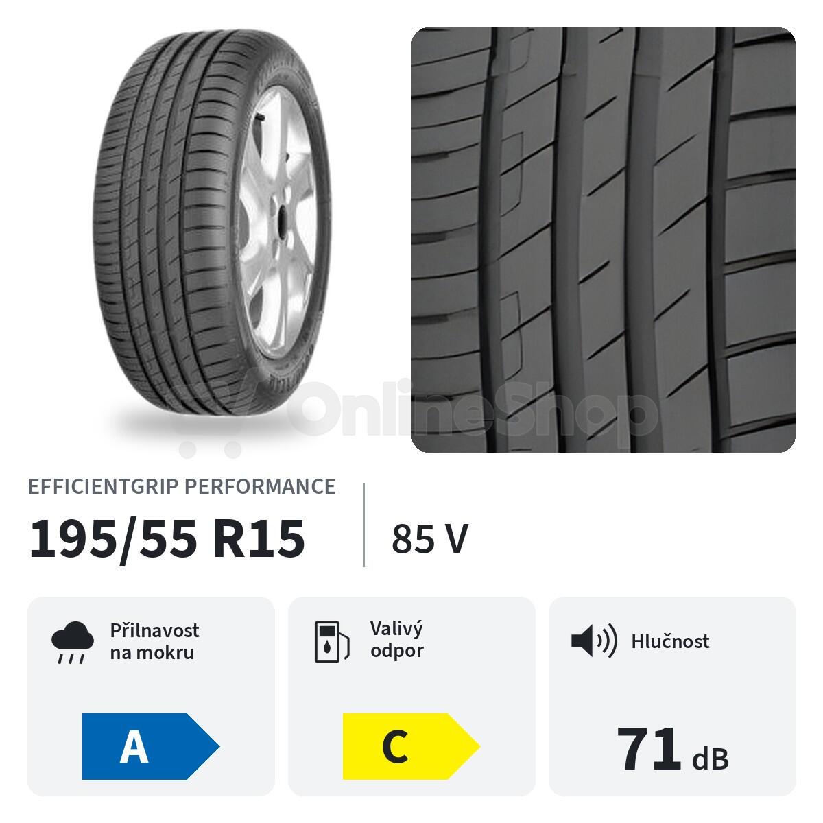 Letní pneu GOODYEAR 195/55 R 15 85V EFFICIENTGRIP PERFORMANCE TL